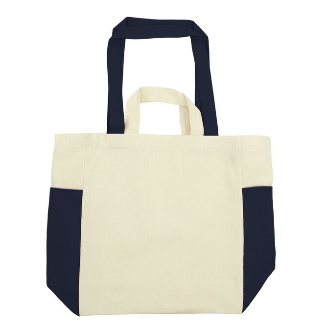 Cotton Bag with a Sewn-in Bottom and Side Pockets for Printing
